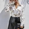 Long Style Temperament Long Sleeved Lapel Tiger Pattern Printed Shirt for Women
