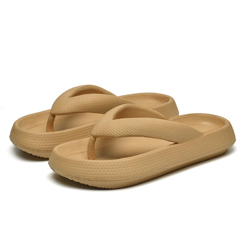 Unisex Thick-Soled Summer Flip-Flops: Breathable, Non-Slip, Soft Sole