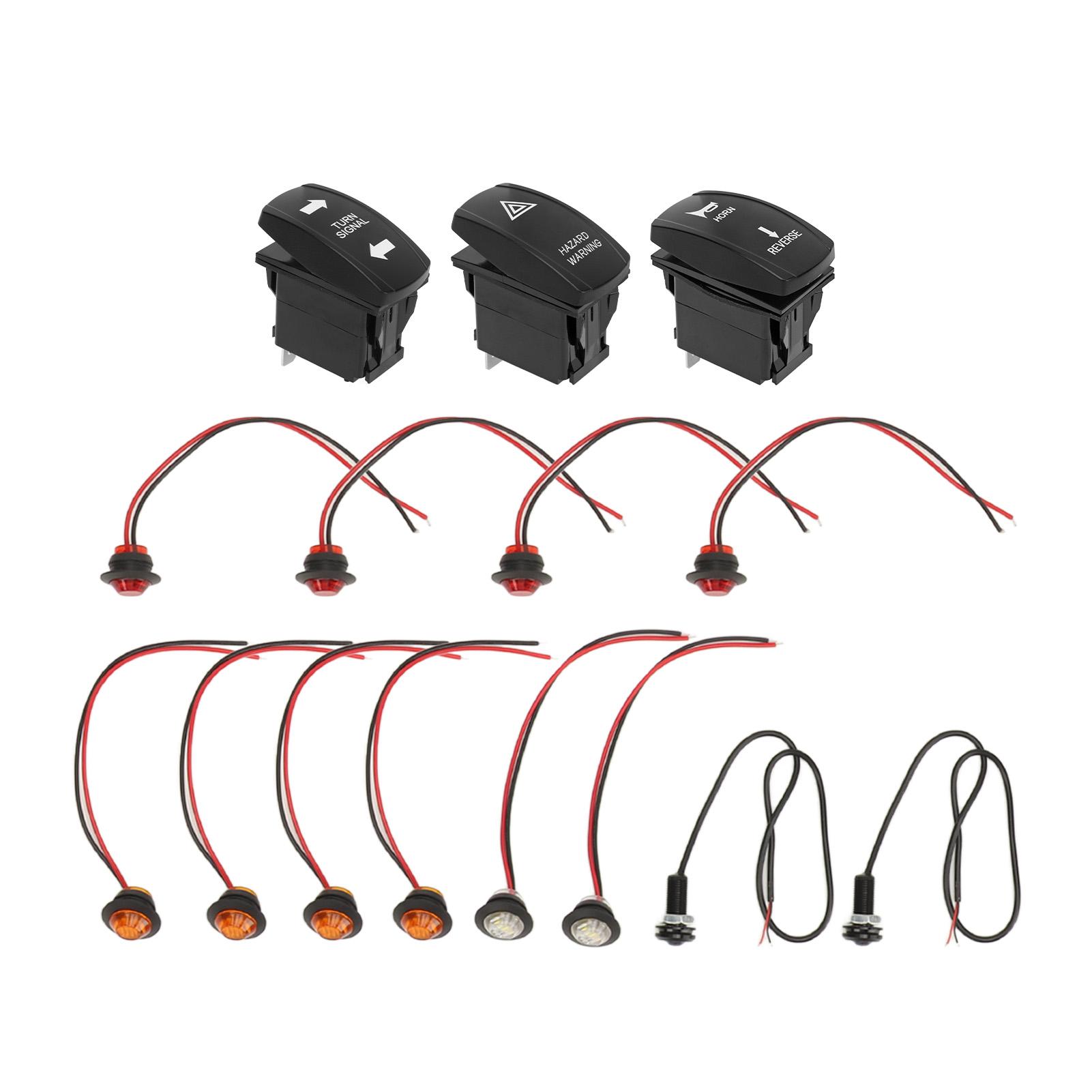 

Комплект сигнальных ламп поворота UTV, жгут реле мигалки DC12V, комплект переключателей поворота UTV, замена для