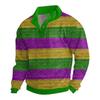 Men's Cotton Pullover Long Sleeve Outdoor Shirt Vintage Corduroy Button Stand Collar Shirt Casual Sweatshirt Print Top
