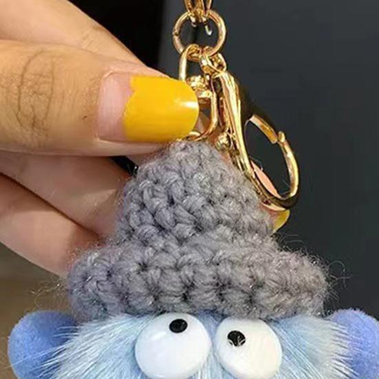 Keychain Imitation Mink Hair Cartoon Doll Charm Key Ring Fade-Resistant Compact Lightweight Backpacks Car Key Holder