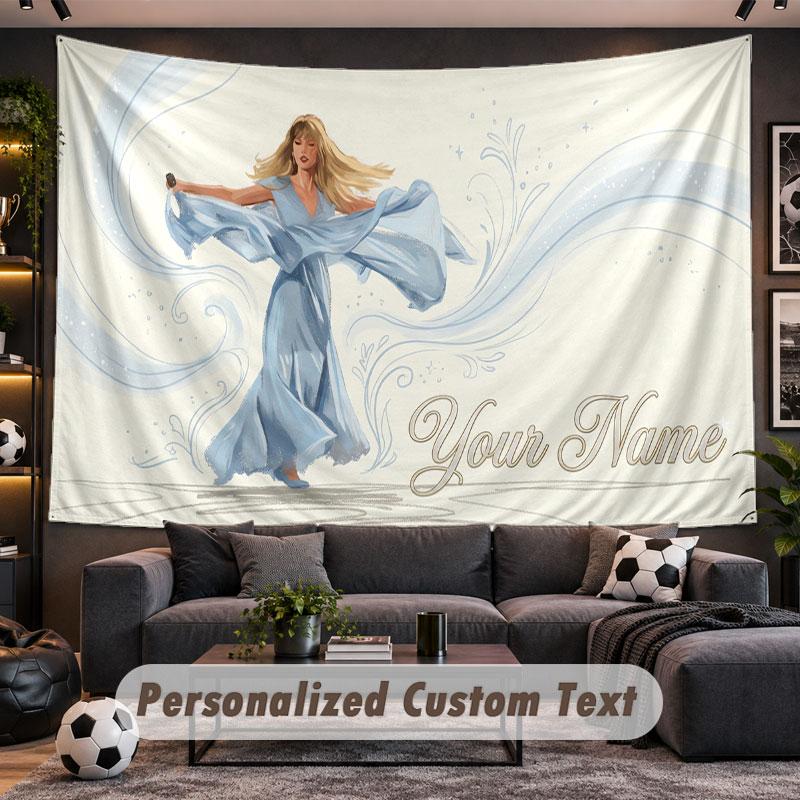 Wall Hanging Tapestry Custom NameTaylor Swift Pattern Personalized Printed Fabric Wall Decor