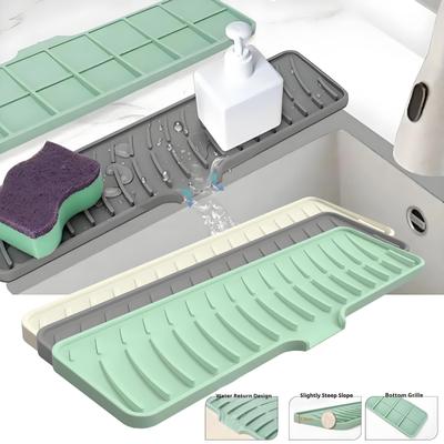 Silikon Sofra Takımı Yastığı Kaymaz Lavabo Tepsisi Mutfak Eşyaları Koruma Matı Bulaşık Kurutma Yastık Pedi Depolama Lavabo Drenaj Matı Mutfak