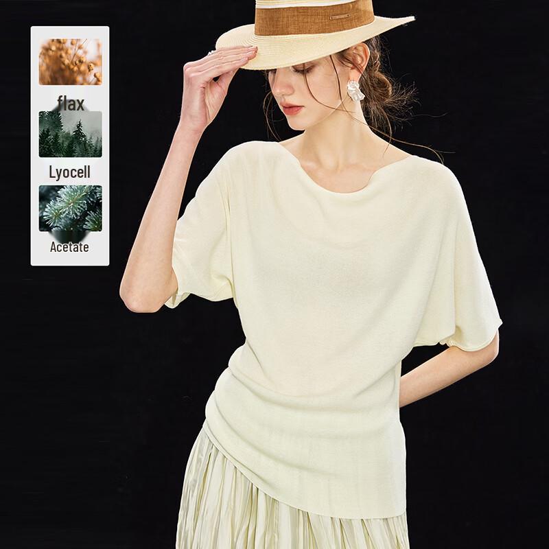 Women s French Cowl Neck Slim-Fit T-Shirt M грязно-белый