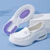 Hospital Work Shoes Air Cushioned Nurse Shoes for Women Breathable Flat Heel Comfortable Soft Sole White Thick Sole