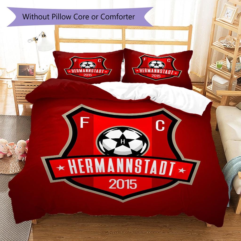 FC Hermannstadt Bedding Quilt Set Quilt Cover Pillowcase Home Decoration Birthday Gift (1 * duvet cover + 2 * pillowcase, without core)