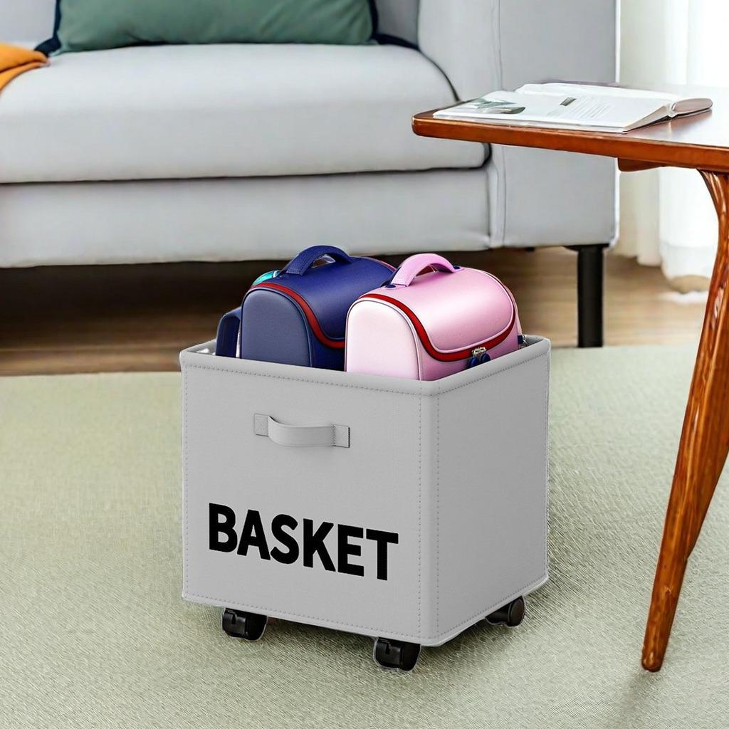 

Wheeled Mini Cart for Bag Storages, Under-desk Storage Basket,Schoolbag Holding Rack for Household and Workspace Organization 40x33x35cm світло-сірий колір