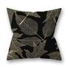 Golden Leaves and Feathers Pattern Pillow Covers Pattern Cushion Cover Suitable for Sofa Bedroom Car Pillow Cover