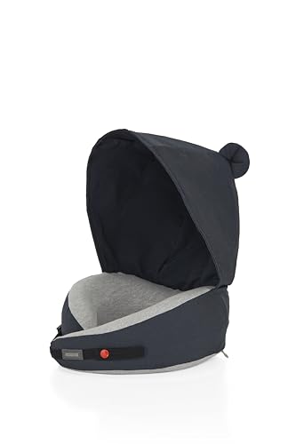 

Подушка для шеи с капюшоном American Tourister, Подушка для путешествий для международных поездок, Самолетов, Синкансэна, Не требует надувания, Темно-синий