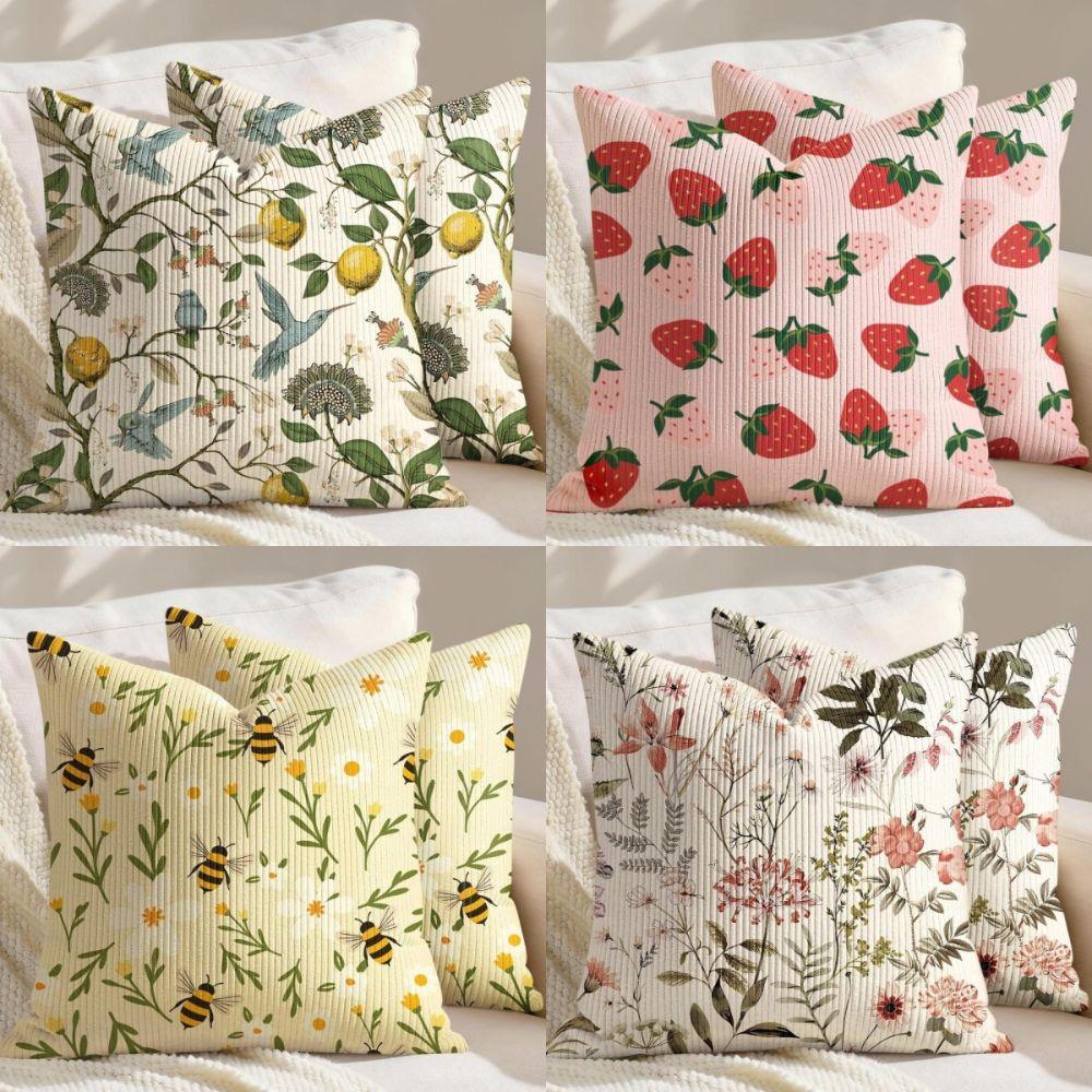 Floral Pattern Throw Pillow Cover Soft Farmhouse Pillow Cover Decorative Pillow Case Home Decor