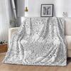 Healing Style Hand-Drawn Coloring Style Cat And Floral Flannel Printed Blanket, Adult Stress Relief Relaxing Exclusive Soft Skin