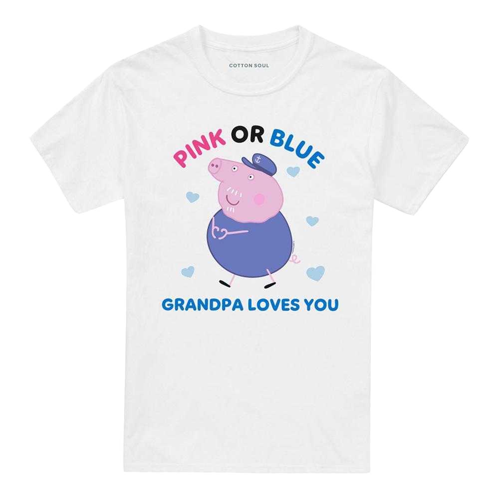 Peppa Pig Unisex Adult Pink Or Blue Grandma Pig Loves You T-Shirt
