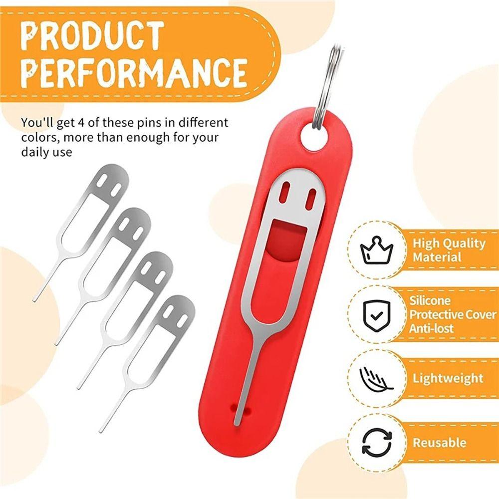 1Pcs Mobile Phone SIM Card Removal Tool Portable Keychain Charm New Card Pin for Smartphones