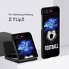 Football Sport Soccer Case for Samsung Galaxy Z Flip5 Black PC Phone Cover Z Flip 5 5G Hard Luxury Coque Zflip5 Funda Capa
