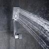 Shower Heads ABS Plastic Wall Mounted Rainfall Top Shower Head Handheld Ultra-thin Square Rain Shower Faucet Without Arm FS236