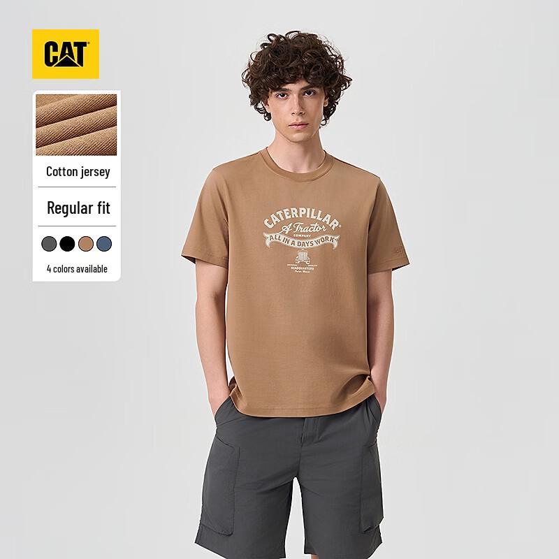 

Мужская ретро футболка с коротким рукавом и графическим принтом CAT Workwear S