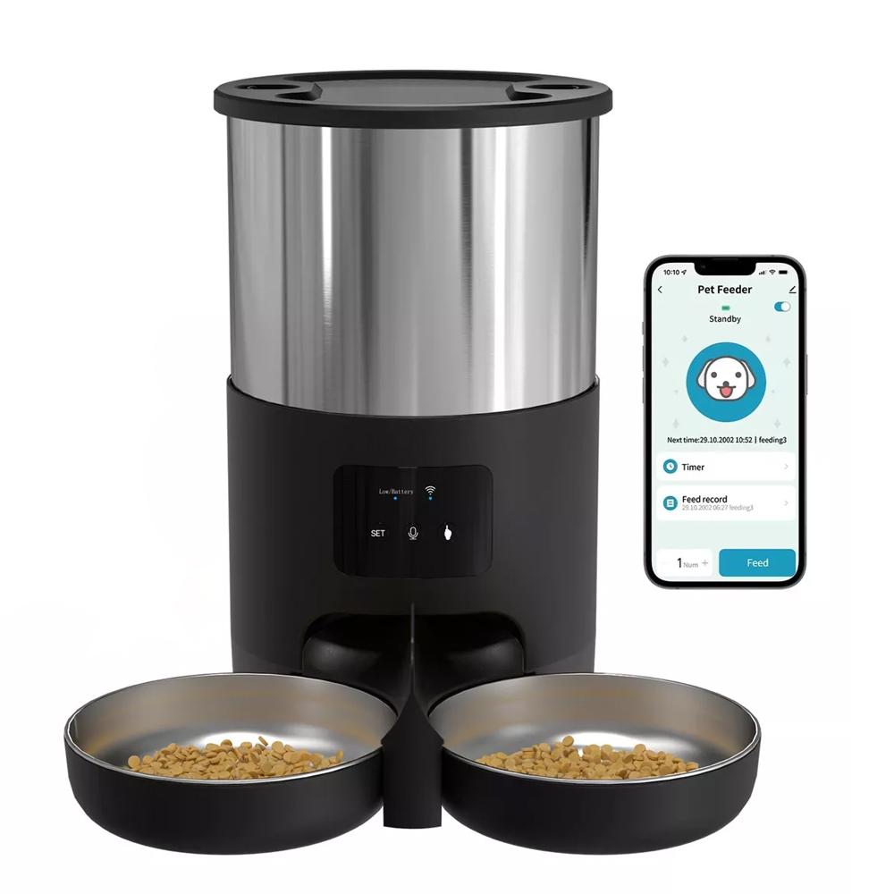 4.5L 5V Pet Feeder Timing  Vioce Smart Automatic Dog Pet Feeder For Cats Dog WIFI APP Intelligent Dry Food Dispenser Dog Bowl