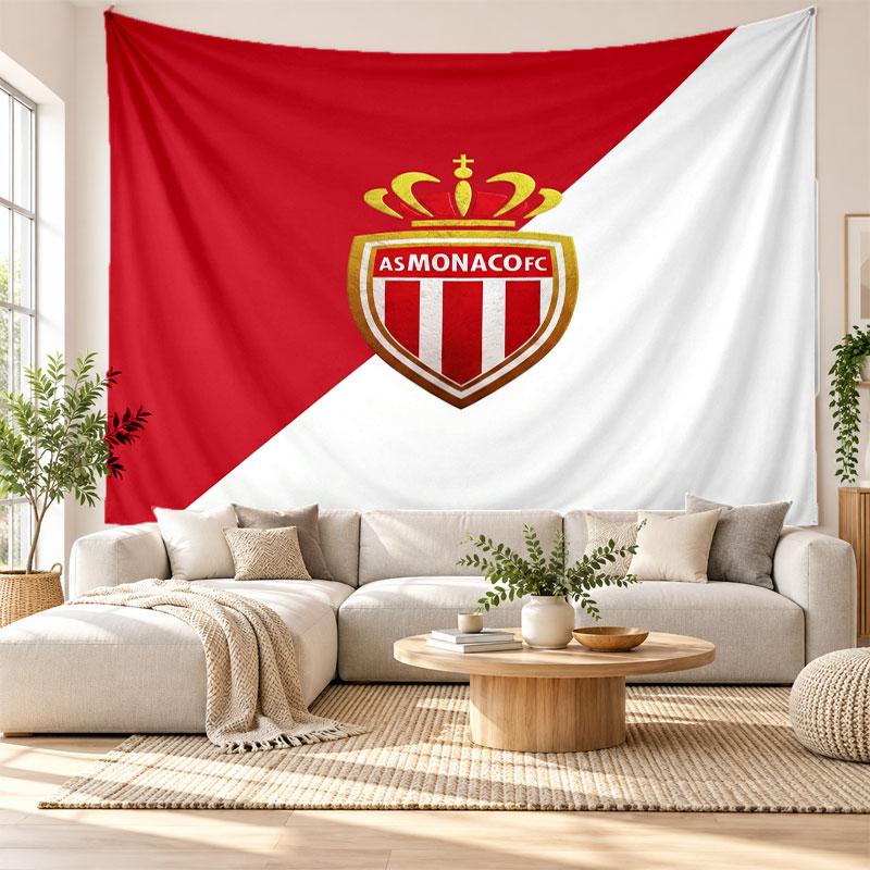 Monaco FC Wall Tapestry, Soft Fabric Wall Hanging, Decorative Backdrop For Bedroom Home Wall Art