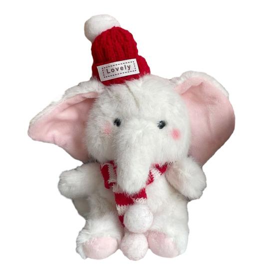 

Plush Doll Keychain with Long Nose Bag Charm Cartoon Elephant Design Soft Hanging Ornament Animal Bag B