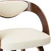 Dining Chairs 2 Pcs Cream Colored Bentwood Frame and Faux Leather