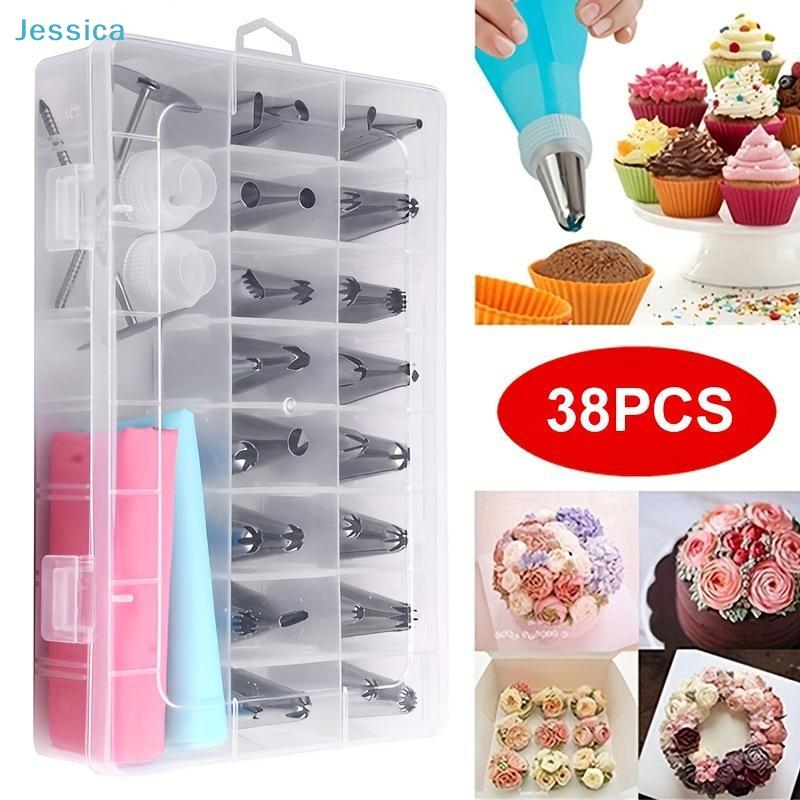 32-Piece Piping Nozzle Set | Stainless Steel Cake Decorating Tips with Pastry Bags & Storage Case