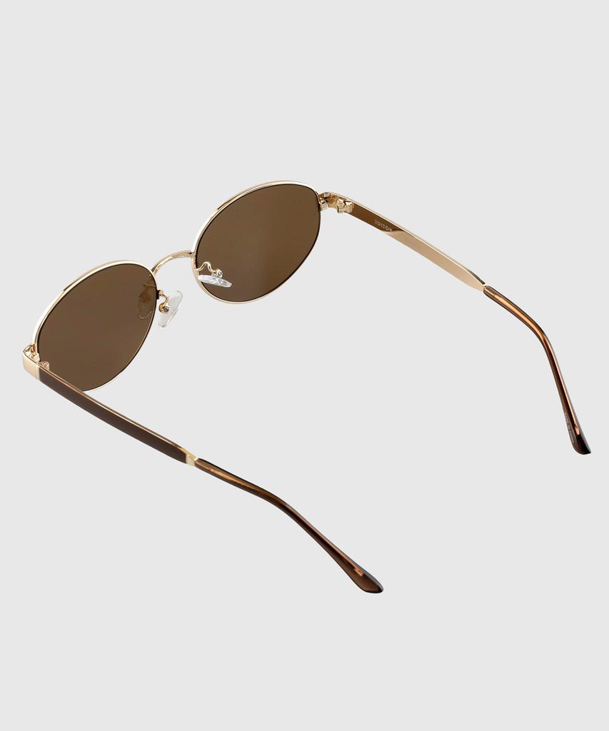 Tuditeo Dor Oval Metal Uv Protection Tinted Nylon Lens Sunglasses C3 Camel