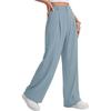 Women Loose Fit Casual Suit Pants High Waist Long Trousers Wide Leg Relaxed Style with Button and Zipper Closure for Daily Wear