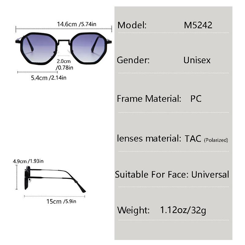New Steampunk Sunglasses Men's Metal Polygon Large Frame Trendy Sunglasses Men's M5242