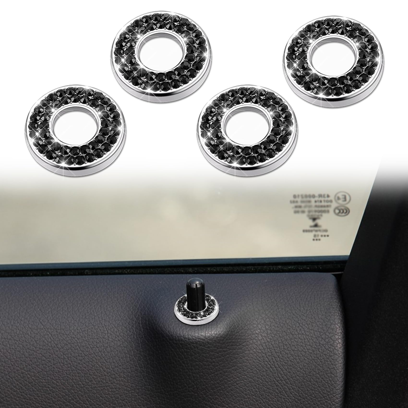 

PACLVIO 4pcs Bling Car Door Lock Cover Sticker, Bling Car чёрный
