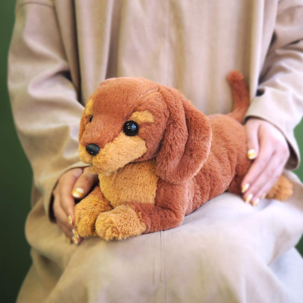 Sun Lemon Miniature Dachshund Plush Animal P-7672 Small Lap Dog 14x40x17cm Cute Dog