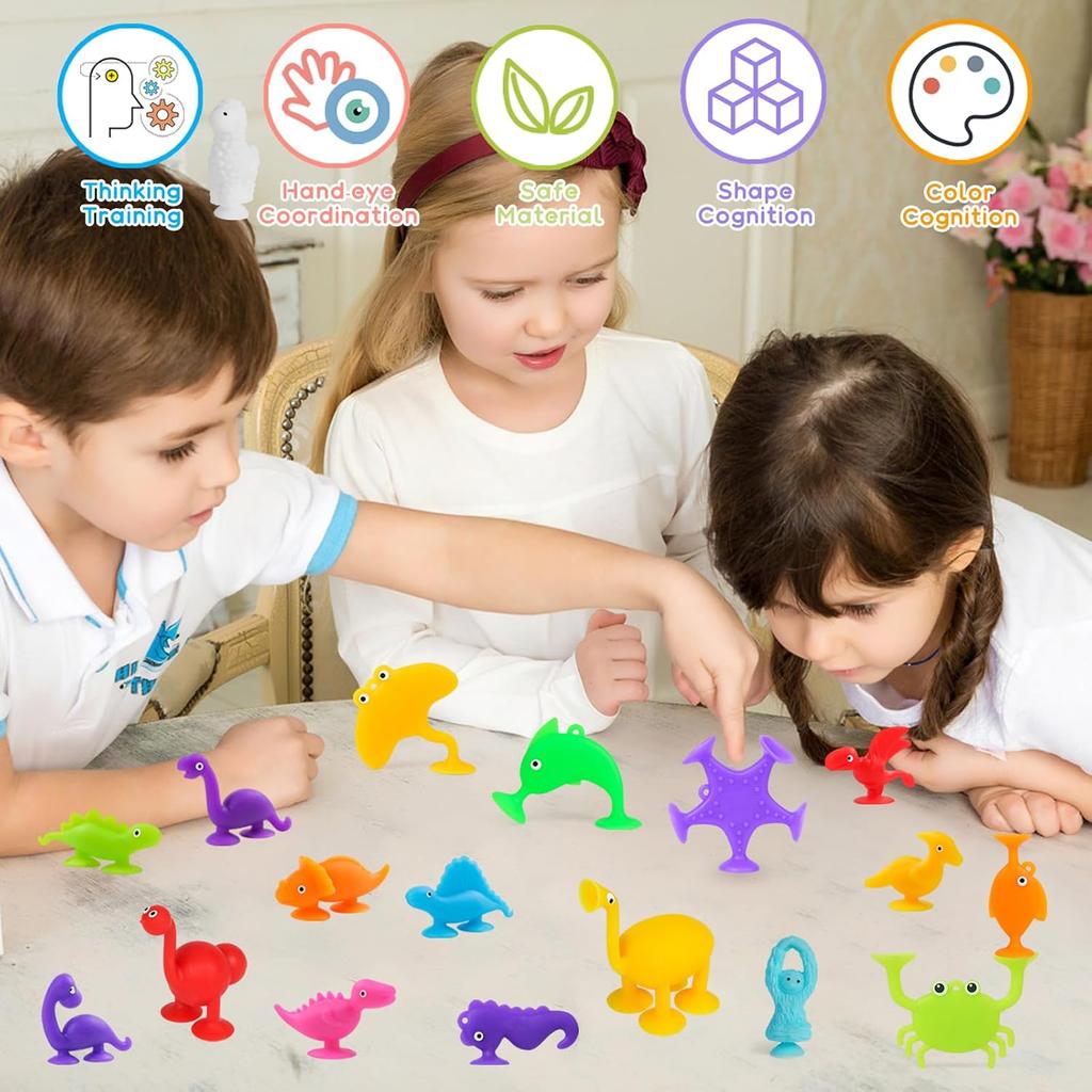Suction Cup Toys Silicone Ocean Animals Suckers Sensory Travel Window Toys For Kids