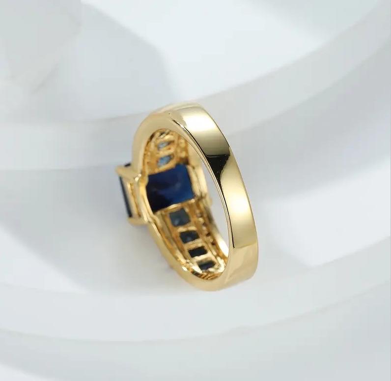 WISH Crystal Blue Retro Fashion Ring for Women