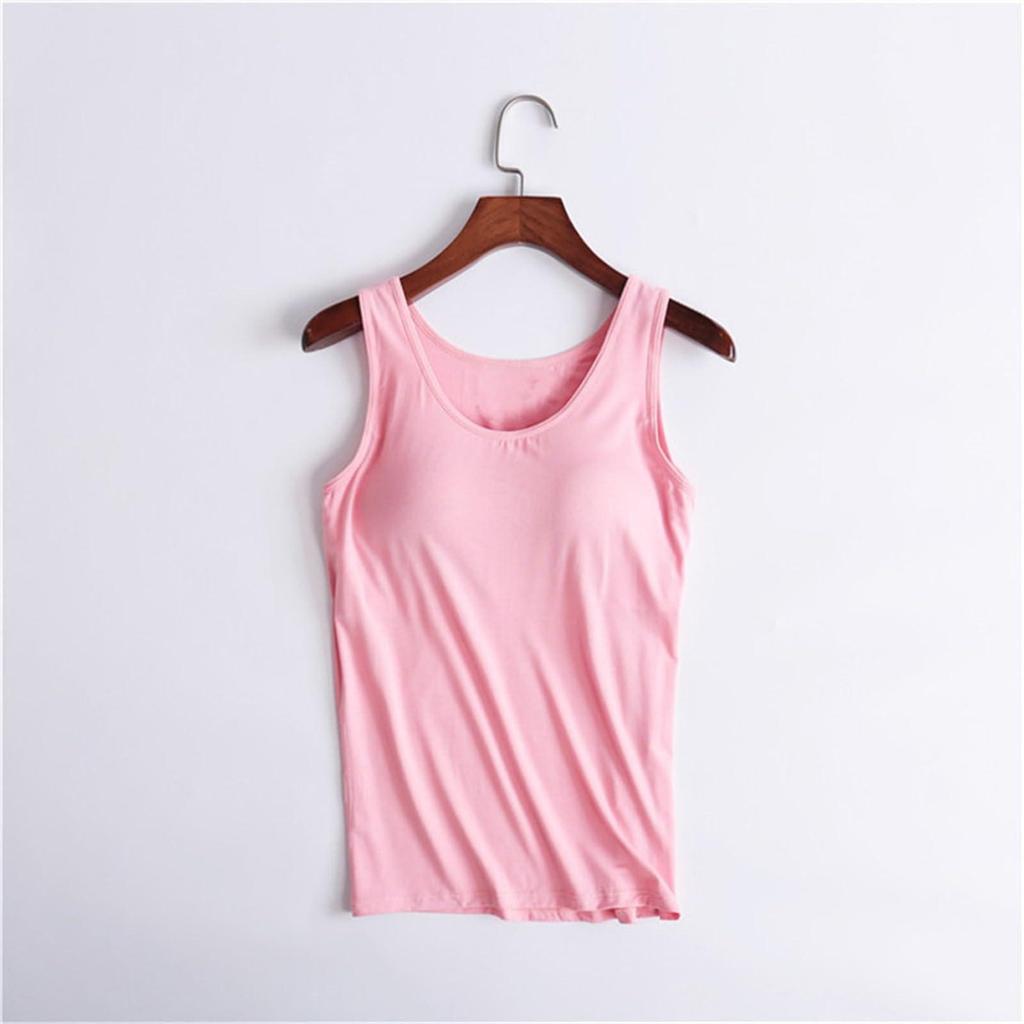 Women's Fashion With Padded Tank Top Without Steel Ring Bra Cups One-Piece Underwear Bottoming Shirt