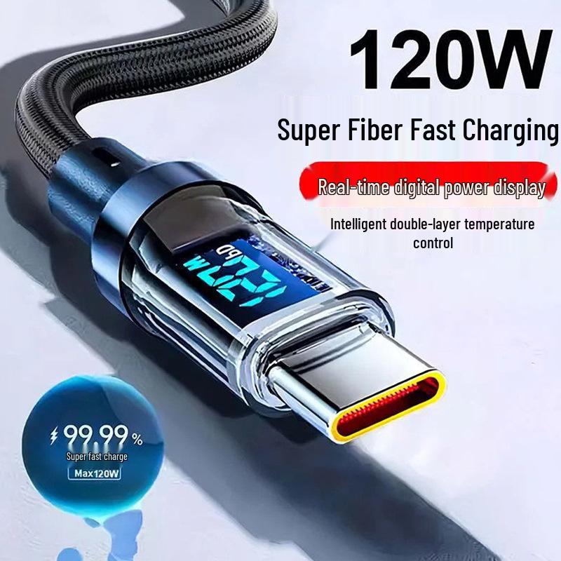 כבל טעינה מהירה 120W Type-C כפול ראש לאפל ו-Huawei Honor