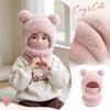 Kids Versatile Windproof Plush Knit Hat for Boys and Girls Winter Outdoor Wear