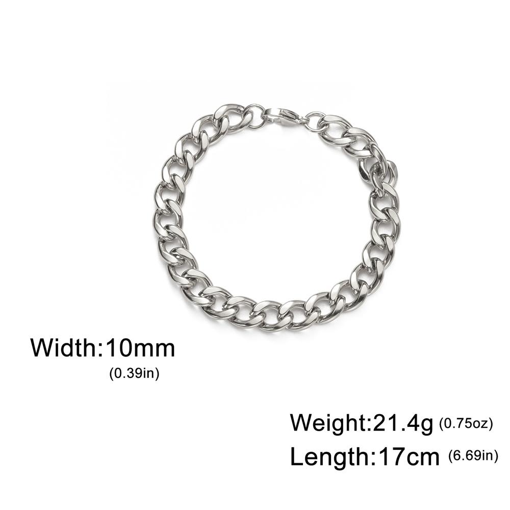 My Shape Fashion Cuban Chain Men Bracelet Stainless Steel 3/5/7/9mm Width Chain Bracelets Figaro Chain Boy Wrist Jewelry Couple