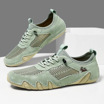 Men Women Big Size Outdoor Casual Shoes Flat Bottom Lacing Summer Breathable Mesh Sneakers