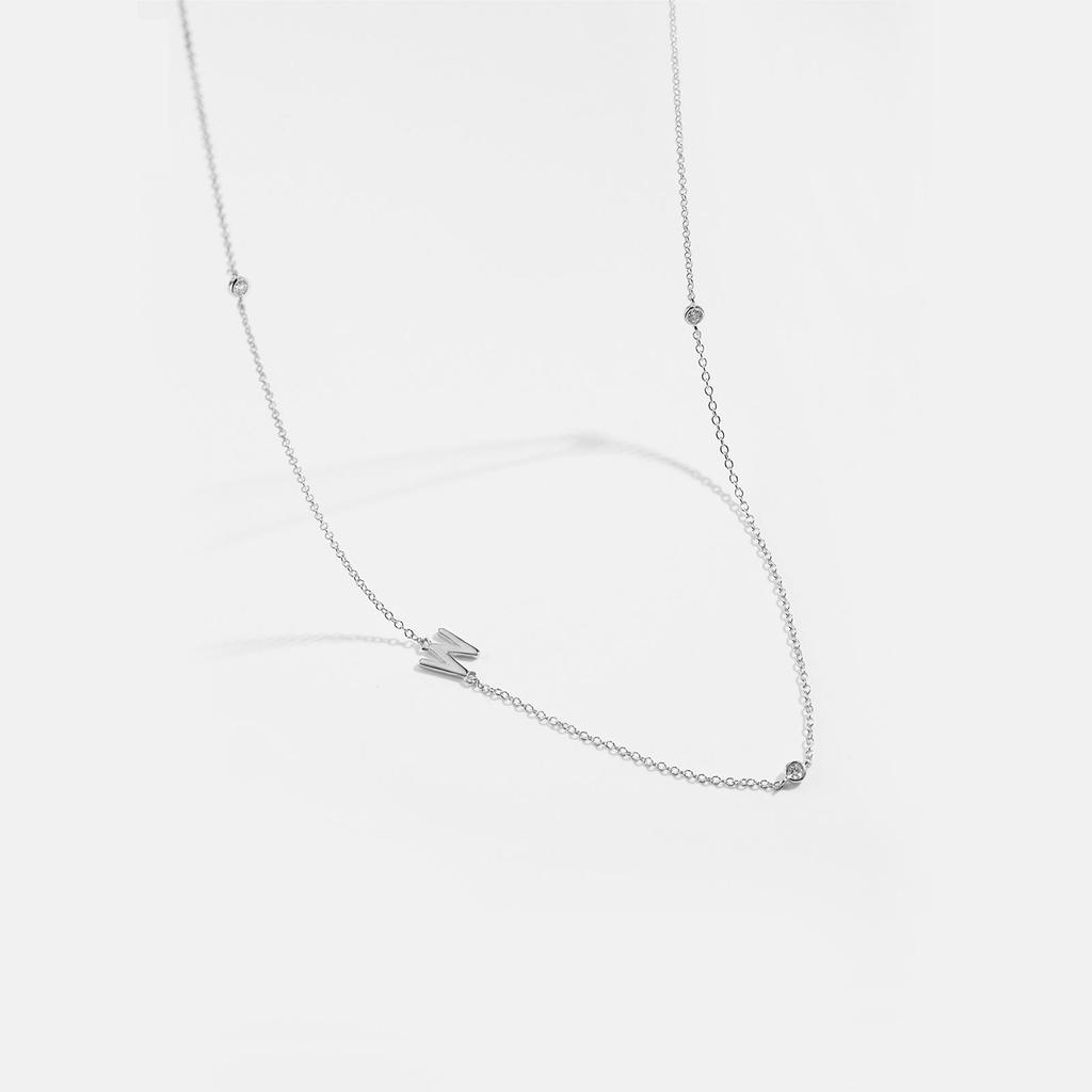S925 Sterling Silver Initial Necklace for Women - Elegant Polished Clavicle Chain, Fashionable Jewelry, In Stock