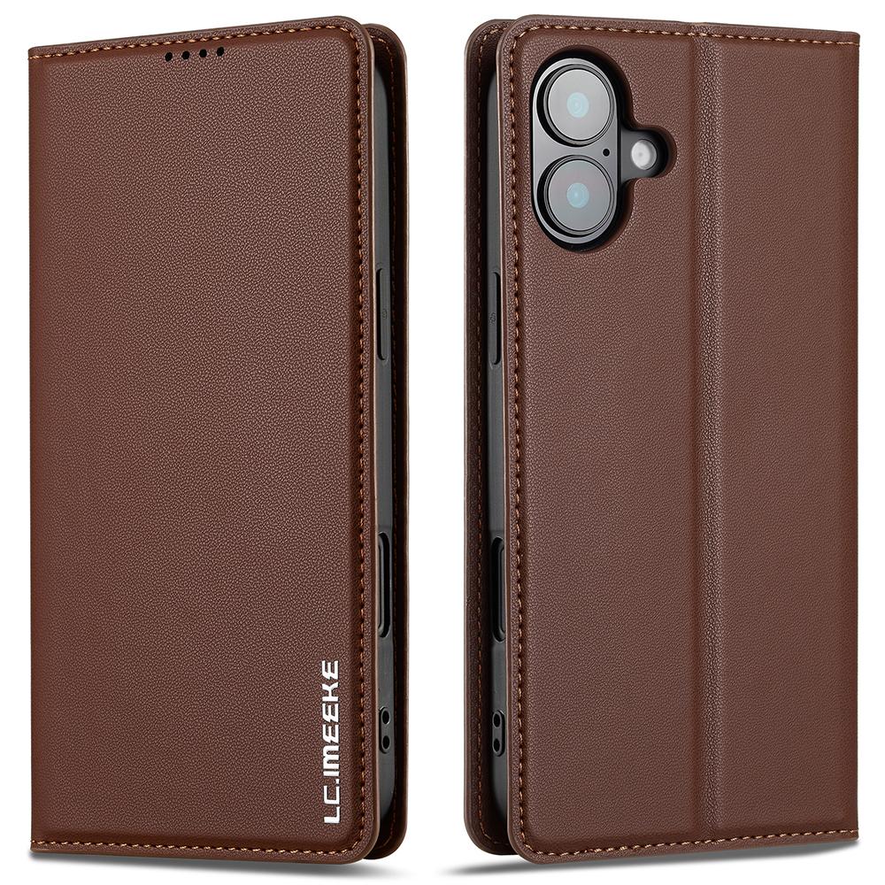 LC.IMEEKE L1 Series for iPhone 17 Case PU Leather Wallet Stand Protective Phone Cover