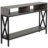 Console Table, Entryway Table with 3 Compartments, Metal Frame, Adjustable Feet for Living Room, Hallway, Grey