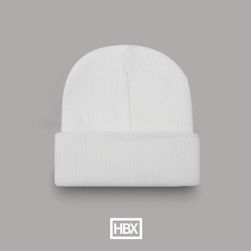 Solid Color Knitted Hat for Men Harajuku Style Versatile Hip Hop Hip Hop Woolen Hat for Women Autumn and Winter Trendy Cold Hat for Men