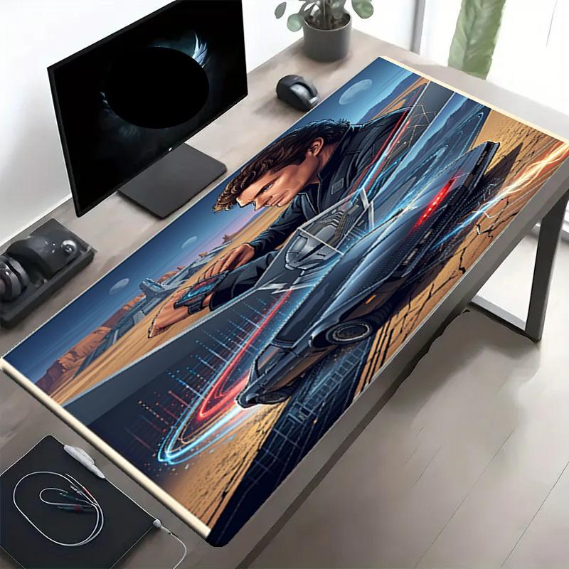 Knight Rider Print Mouse Pad, Anti‑Slip Desktop Keyboard Mat, for PC Laptop Gaming Working Daily Use, Cool Festival Surprise Gift