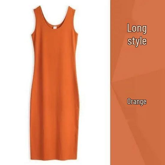 2025 Korean Style A-Line Sleeveless Summer Dress - Spaghetti Strap Mid-Length Women's Clothing