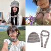 Thermos-Strickmützen- und Schal-Set für Damen, Bequeme Mütze, Modische Pullovermütze zum Skifahren, Wandern, Camping, Weiß