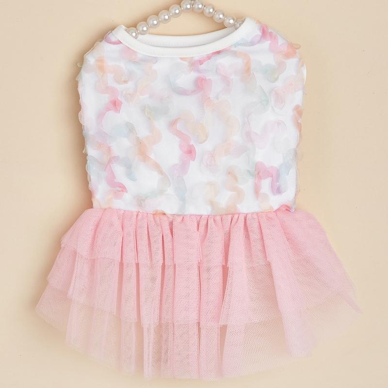 Colorful Floral Pet Dress for Cats and Small Dogs, Princess Girl Tutu Skirt Pet Clothes, Cute Kitten Puppy Clothes for Birthday