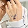 S925 Sterlingsilber Engelsflügel Halskette Koreanische Version Natürlicher Kristall Premium Anhänger Modische Einfache Schlüsselbein Kette Damenmode Geschenk
