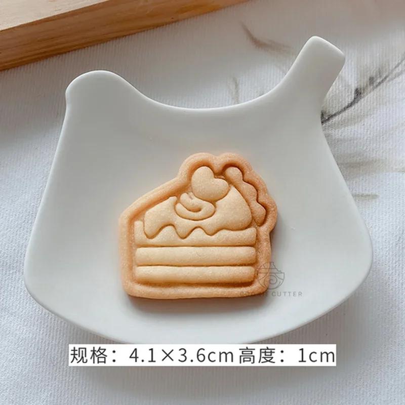 Valentine's Day Cookie Cutters Mini Cartoon Biscuit Mold Rose Flower Heart-shaped Cookie Stamps Household Pressable Baking Mold