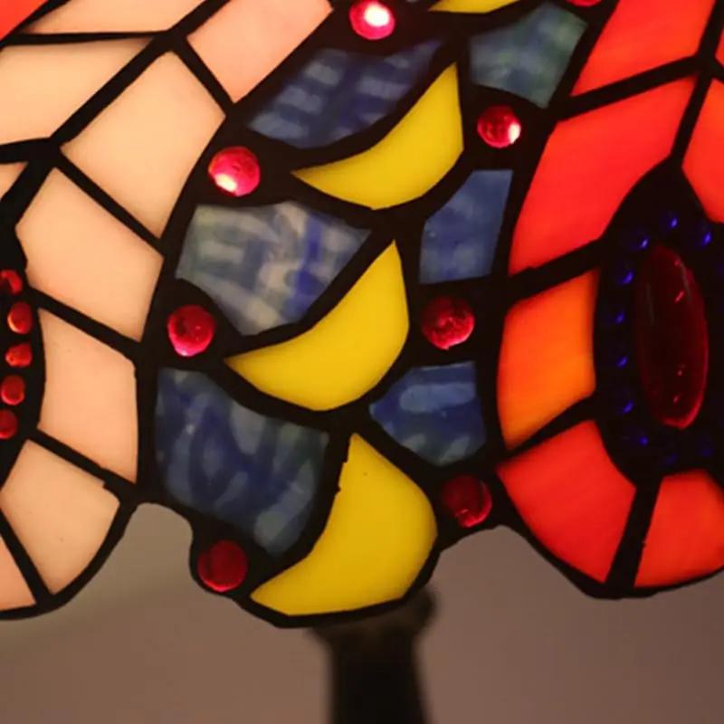 ZK30 Bedside Table Lamp Tiffany Table Lamp for Living Room Stained Glass Handmade Shade ON Off Switch Nightstand Lamps Home Deco