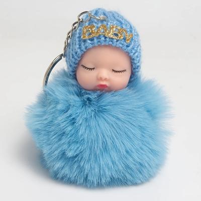 Portachiavi con bambola di peluche a forma di cartone animato, carino, ciondolo con palla di carbone, zaino, fai da te creativo, ciondolo con bambola di peluche per bambini, accessori per auto, ciondolo per amici