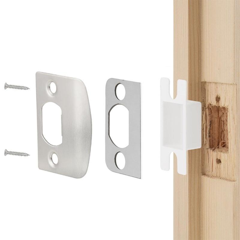 Home Door Strikes Plate set with Easy to Clean surfaces & Precise Hole Alignment Standard Door Lock Latches Reinforcement